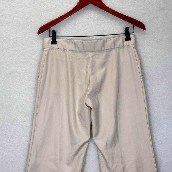 Stella McCartney Minimalist Wide Leg Ivory Wool Trousers Size 8 Quiet Luxury - Picture 4 of 10